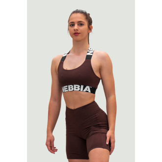 NEBBIA - Sportovní podprsenka se střední oporou ICONIC 230 (dark brown)