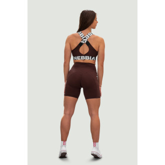 NEBBIA - Sportovní podprsenka se střední oporou ICONIC 230 (dark brown)