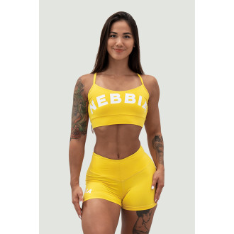 NEBBIA - Šortky s vysokým pasem GYM HERO 582 (yellow)