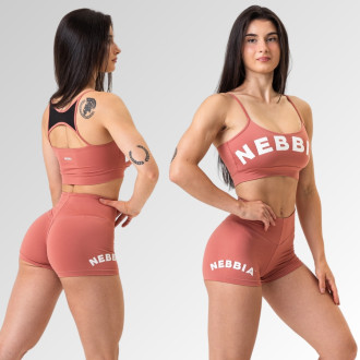 NEBBIA - Šortky s vysokým pasem GYM HERO 582 (old rose)