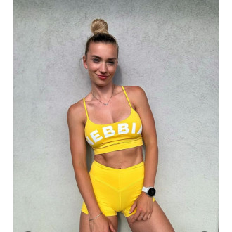 NEBBIA - Šortky s vysokým pasem GYM HERO 582 (yellow)