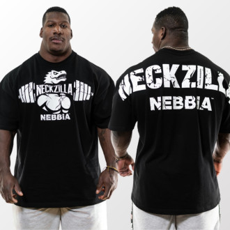 NEBBIA - Pánské oversized tričko NECKZILLA 968 (black)