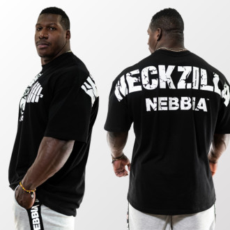 NEBBIA - Pánské oversized tričko NECKZILLA 968 (black)