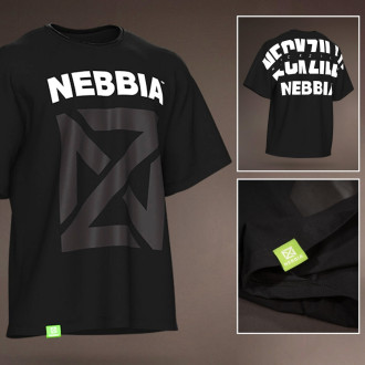 NEBBIA - Pánské oversized tričko NECKZILLA 965 (black)