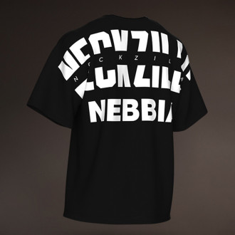 NEBBIA - Pánské oversized tričko NECKZILLA 965 (black)