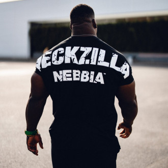 NEBBIA - Pánské oversized tričko NECKZILLA 968 (black)