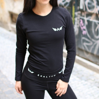 Exalted - Dámské fitness triko s dlouhým rukávem X1 (černá)