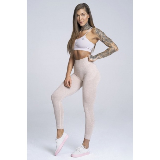 Gym Glamour - Bezešvé fitness legíny (beige) GG114