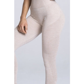 Gym Glamour - Bezešvé fitness legíny (beige) GG114